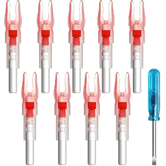 9PCS S Lighted Nocks for Arrows with .244 Inside Diameter Automatic Compound Bow Arrow Nocks for Hunting Shooting