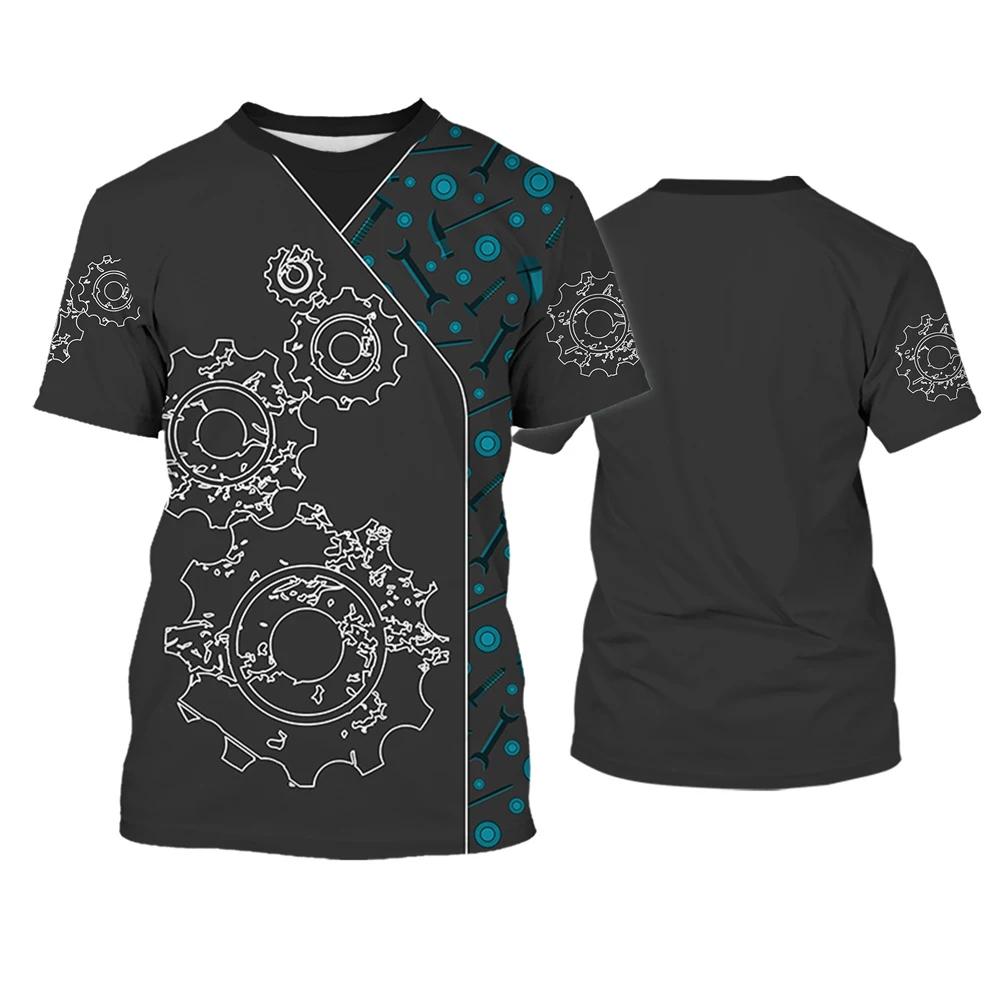

Футболки с изображением главного механика с механическим 3D-принтом для мужчин и женщин, модные футболки большого размера с коротким рукавом, футболки для косплея, топы, униформа XS