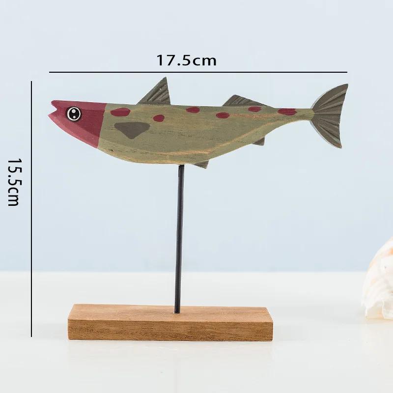 Vintage Vintage Wooden Fish Ornaments Home Decoration Props Bedrooms Living Rooms Tabletops Counters Solid Wood Decorations