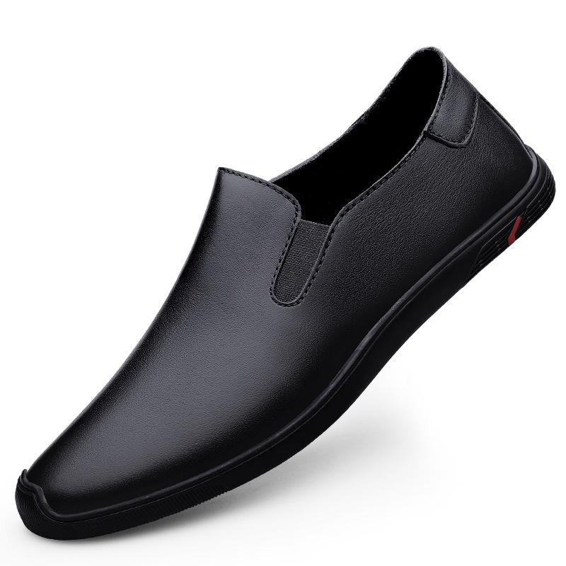Fashion Breathable Outdoor Slip on Casual Shoes for Male Work Office Driving Sneakers Mens Leather Loafers Non Slip Walking Flats