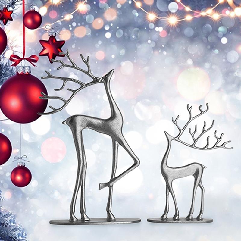 Rentier Weihnachtsdeko, Metall Rentierfiguren, Moderne Minimalistische Weihnachts-Skulptur, Elegante Indoor-Feiertagsdeko