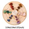 Crystal Desk Display Ornament with Wooden Plate Mineral Degaussing Mixed Stone Crystal Stone Chips Set for Spiritual Meditate