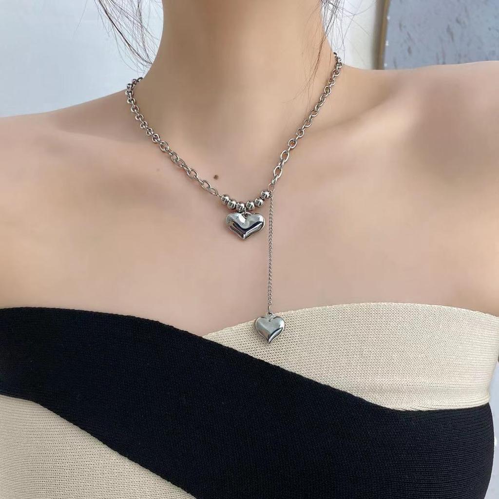 Valentines Day Gift New Titanium Steel Necklace Fashion New Love Smart Necklace Female Clavicle Chain Fashion Jewelry Woman