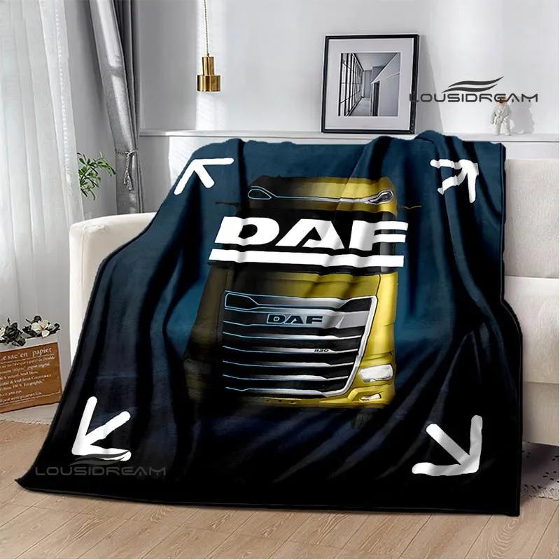 Coperte stampate retrò camion DAF 3D coperta da picnic coperte calde in flanella coperta morbida e confortevole biancheria da letto Regalo di compleanno