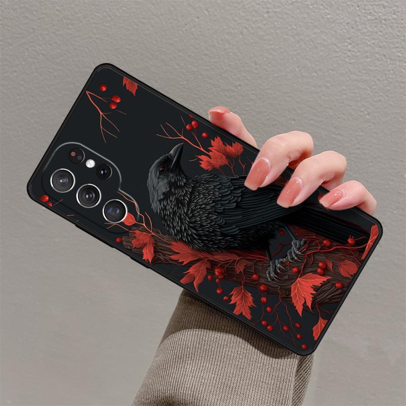 Crow Raven Dark Skull Phone Case For Samsung Galaxy S23 S21 S20 FE S24 S22 Ultra Note20 S10 S9 S8 Plus Silicone Cover