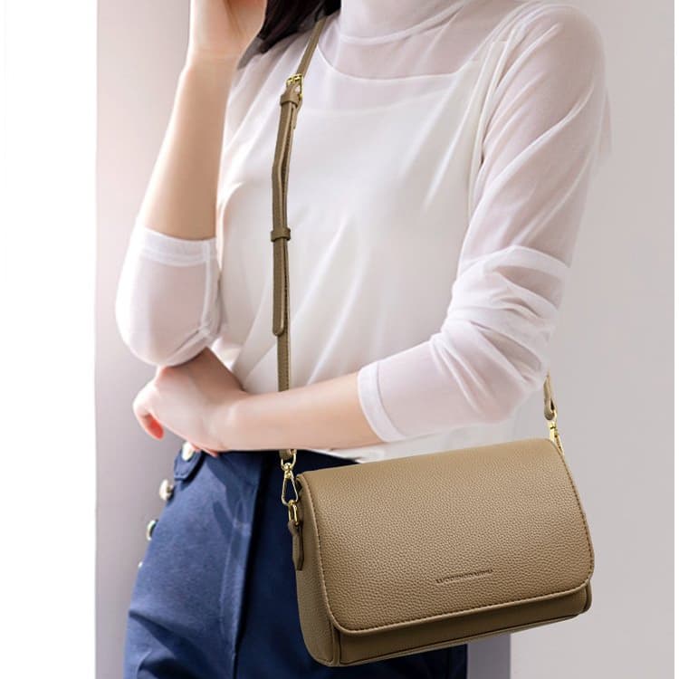 Lychee Pattern Flip Small Square Bag Single Shoulder Messenger Women's Bag