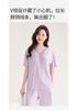 Fenteng [Soft Blended] Summer New Lace V-neck High End Short Sleeve Seven Leg Pants Home Clothes Set Women's Pajamas