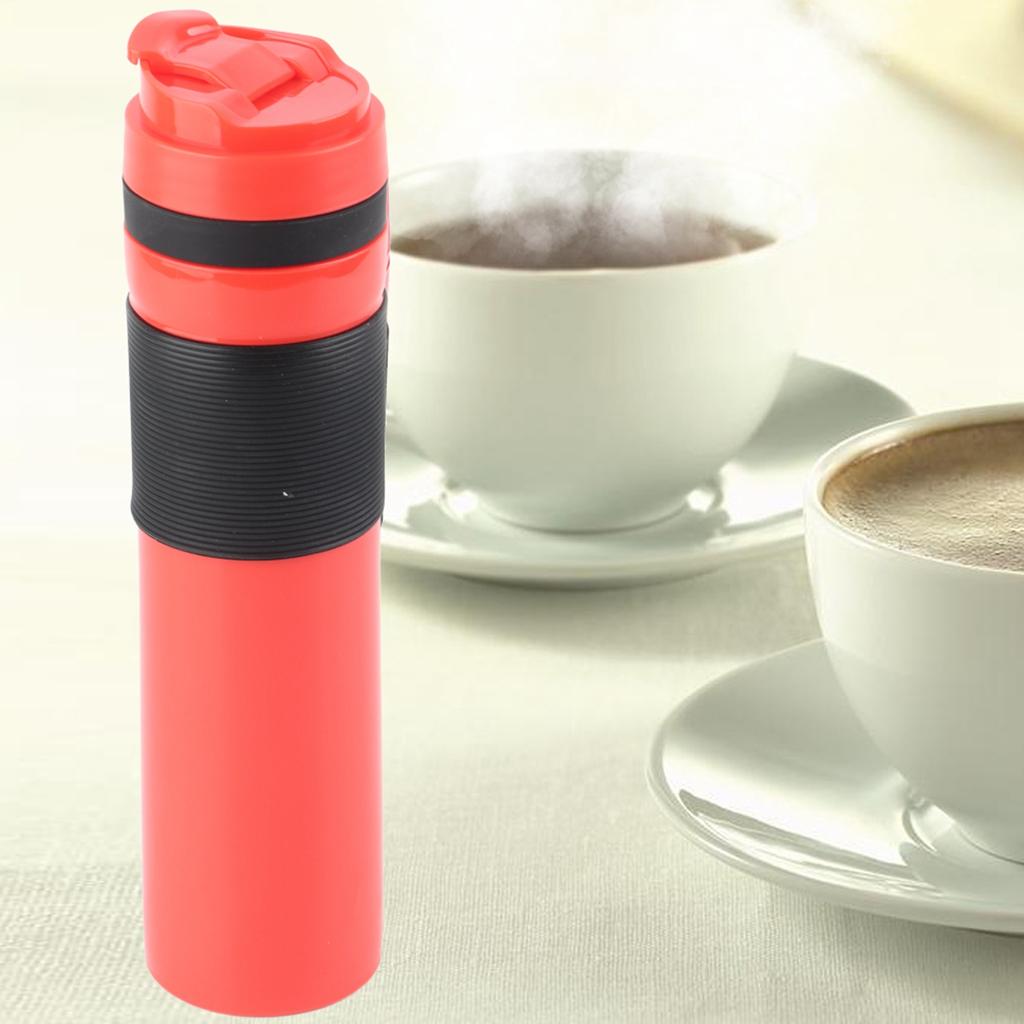 350ml Portable Coffee Press Bottle Tea Coffee Maker Drinking Water Cup for Travelling Black