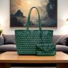 Große geometrische Print-Tragetasche 2-in-1-Set Damen-Alltags-Schulterhandtasche mit Beutel