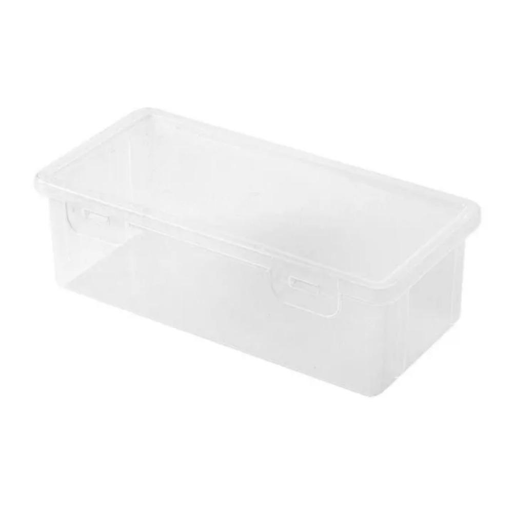 2Pc Large Capacity Plastic Pencil Box School Stationery Supplies Buckled Pencil Case Durable Transparent Flip Sealed Storage Box