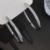 Luxurious Large Ear Rings Circular Design Crystal Earrings New Silver Ear Rings  for Women