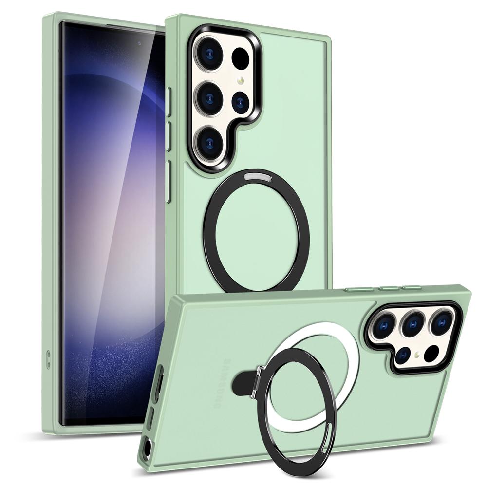 Folding Holder For Magsafe Clear Case For Samsung Galaxy S25 S22 Ultra S24 Plus S23 FE Magnetic Wirelesss Charge Lens Stand Cove