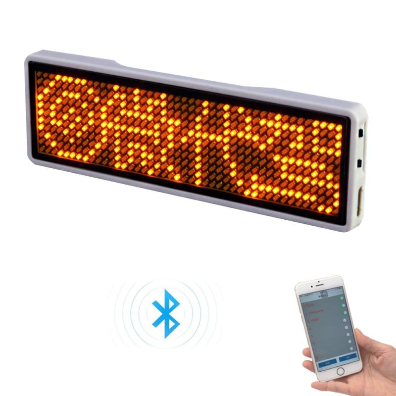 Bluetooth LED Badge Business Card Screen - Changeable Text, Scrolling Display, Mobile Adapter, Ideal for Ride-Hailing ID.