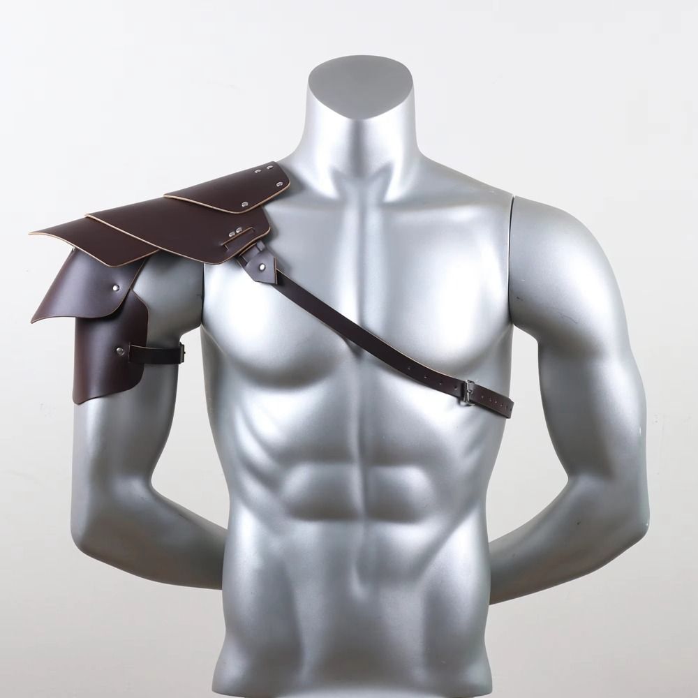 Plášť Kožený Postroj Dvojitý Ramenní PU Ramenní Zbroj Chránič Ramene Postroj Pirátské Cosplay