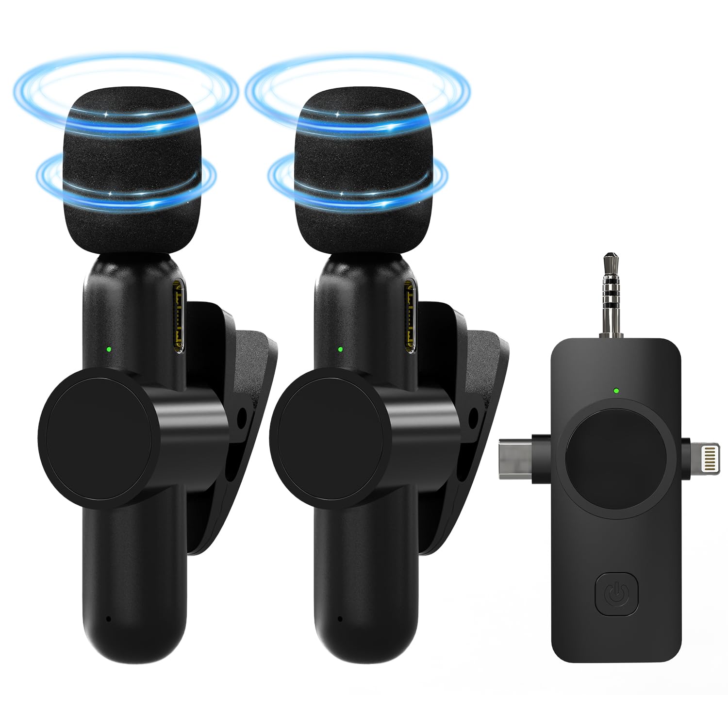 

Pin Microphone, 360° Sound Pickup, Instant Connection, Smartphone Microphone, Plug & Play, 99% Noise Reduction, 3-in-1 Receiver, Compatible with