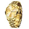 PINDOWS Luxury Business Dress Analog Quartz Water Luminous Date Stainless Steel Classic Business Casual Style Men's Watch, Diamond-Decorated, Style,