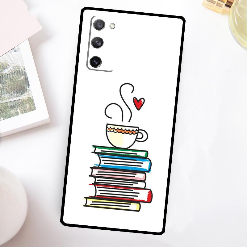 Books And Coffee Phone Case For Samsung Galaxy S23 S24 Ultra S22 S20 S21 FE Note 20 10 S8 S9 S10 Plus Cover
