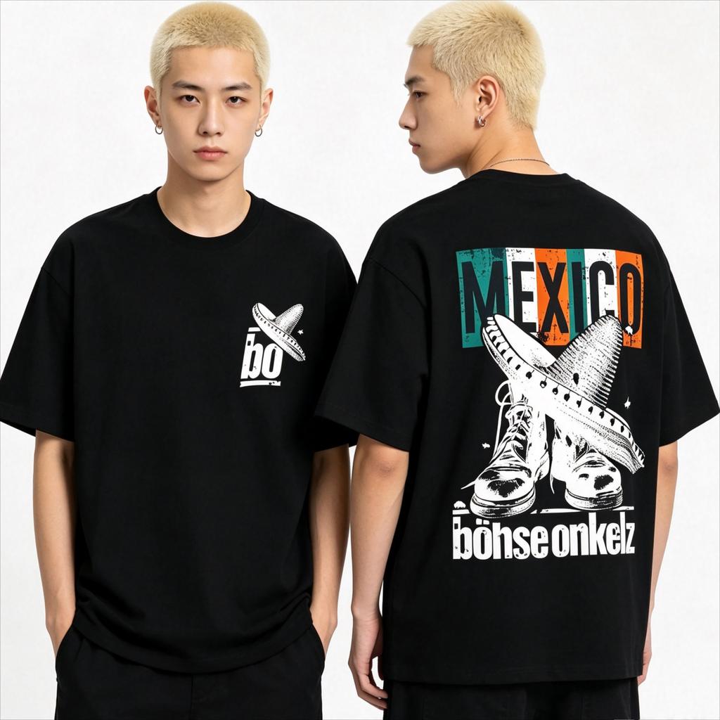 Hot Sale Rock Band BöHse Onkelz Mexico Graphic T-Shirt Unisex Unisex Vintage Hip Hop T Shirts Y2k Harajuku Cotton Oversized T-Shirts