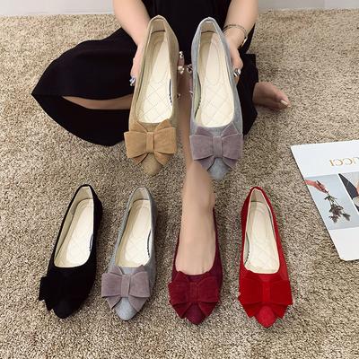 Zapatos de moda para mujer, planos con lazo, con punta estrecha y tacón bajo, para primavera y verano, estilo coreano.
