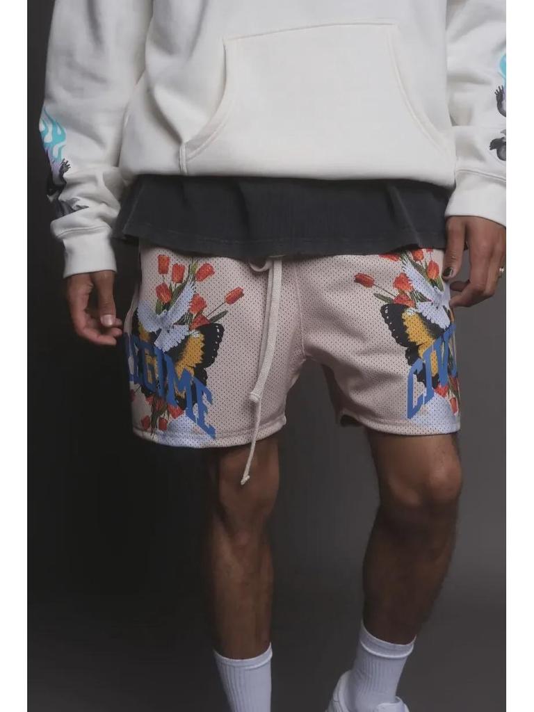 Locker geschnittene West Coast Hip-Hop-Basketballshorts für Herren