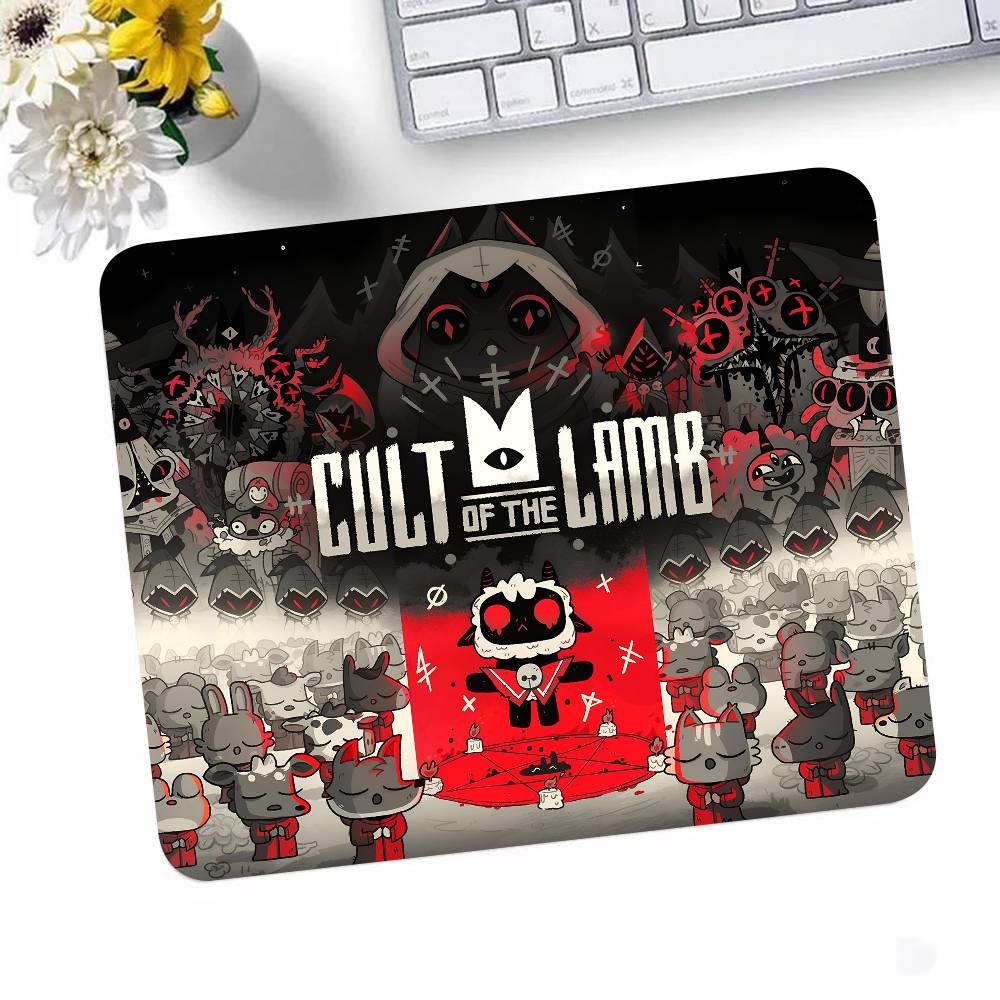 Cult Of The Lamb Gaming Mousepad Small LockEdge Mouse Pad For Gamers Computer Desk Pad Rectangular Anti-slip Rubber