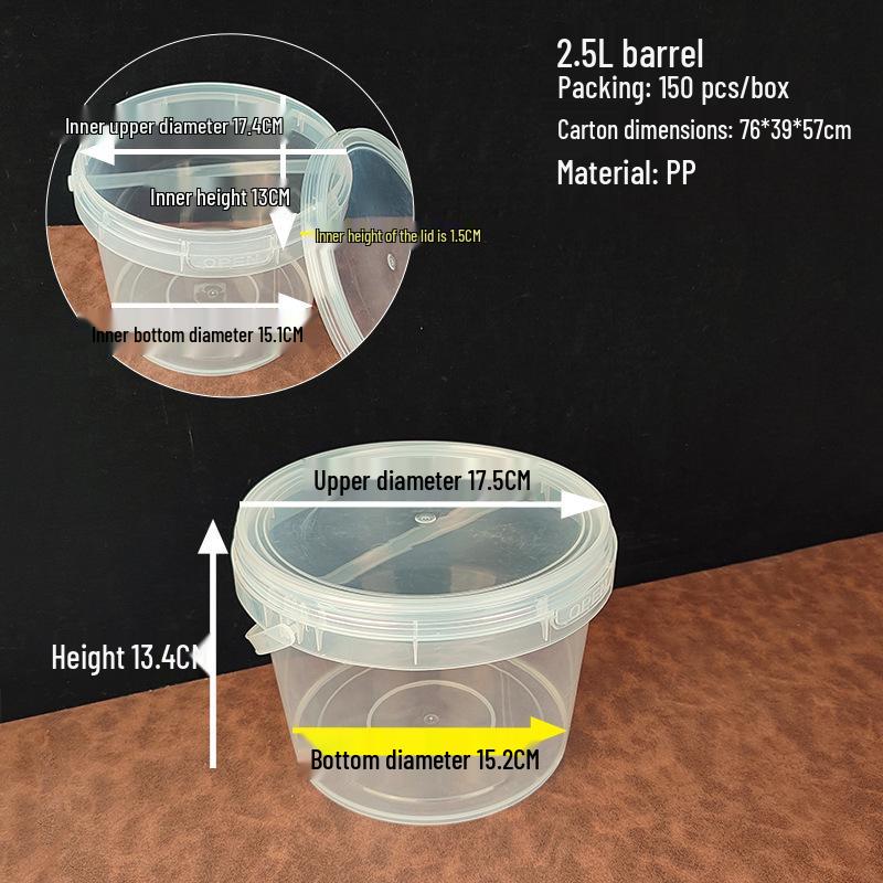 

2.5L Large Capacity PP Plastic Storage Bucket for LEGO, Household Items, and Food Portioning