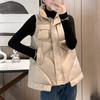 Kobiety jesienno-zimowa Soild zagęścić nowa odzież wierzchnia kamizelka wyściełana bawełną stójka bezrękawnik płaszcz kamizelka