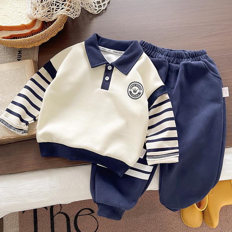 2025 Boys' Stylish Korean Polo Shirt & Pants Set: New Autumn Collection