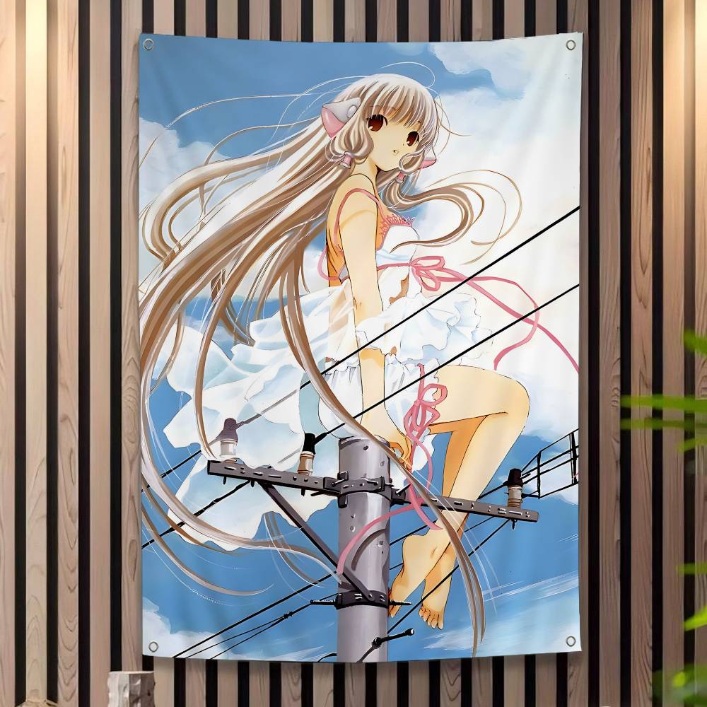 CChobits Cartoon Klassischer Anime Cartoon Flagge Kunst Science-Fiction Zimmer Heimdeko Wandbehang Heimdeko Banner