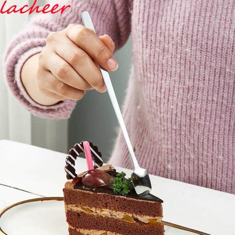 14.5cm stainless steel long handled beverage mixing spoon