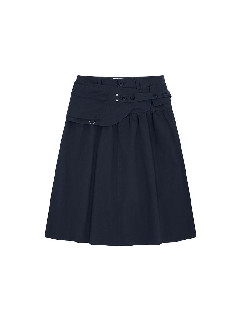 TUOMIO Washed Belt Bag Skirt [Navy]
