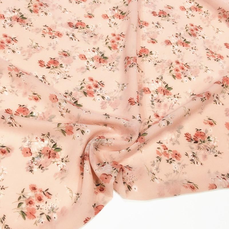 100x150cm Micro-transparent Floral Pearl Chiffon Fabric for Clothes Dress Shirt Diy Sewing Flower Printed Cloth Soft