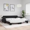 VidaXL Daybed with Trundle Bed Black 100x200 Cm Velvet 3196940