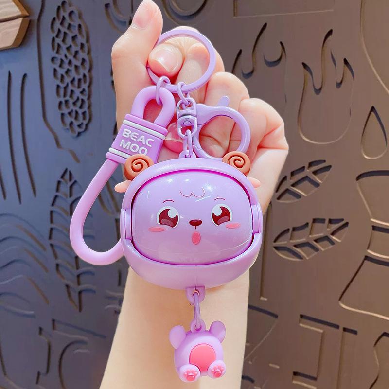 Portachiavi Orso Cambia Faccia Cartone Animato Giocattolo Antistress Ciondolo Portachiavi Coppia Zaino Scolastico Ciondolo Bambola Regalo