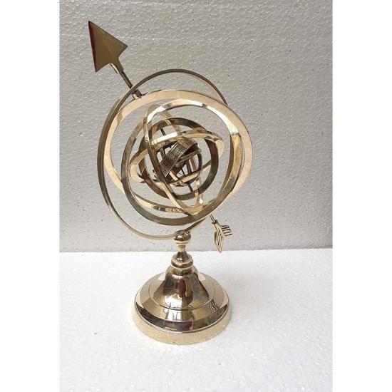 Gold Finish Aluminum Armillary Vintage Tabletop Sphere Globes Armillary Marine 11 Inches Handmade Decorative Globe