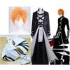 Anime BLEACH Kurosaki Ichigo Cosplay Kostým Japonská Manga Cosplay Černobílý Oblek Halloween Uniforma pro Hraní Rolí pro Muže