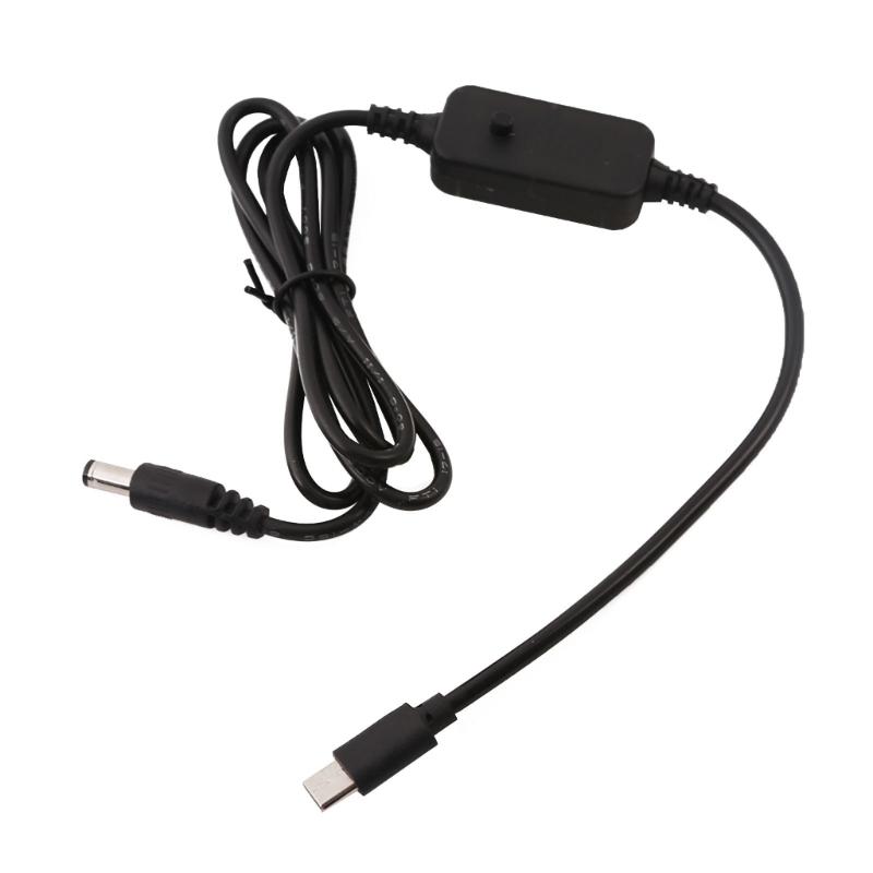 Adjustable Output USB C To  5.5x2.1mm Cable with 8 Connectors LED Display 5V 9V 12V 15V 20V for Electronics Charging