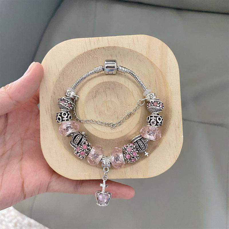 Panjia Style Purple Crystal Dream Catcher Pendant Bracelet for Women