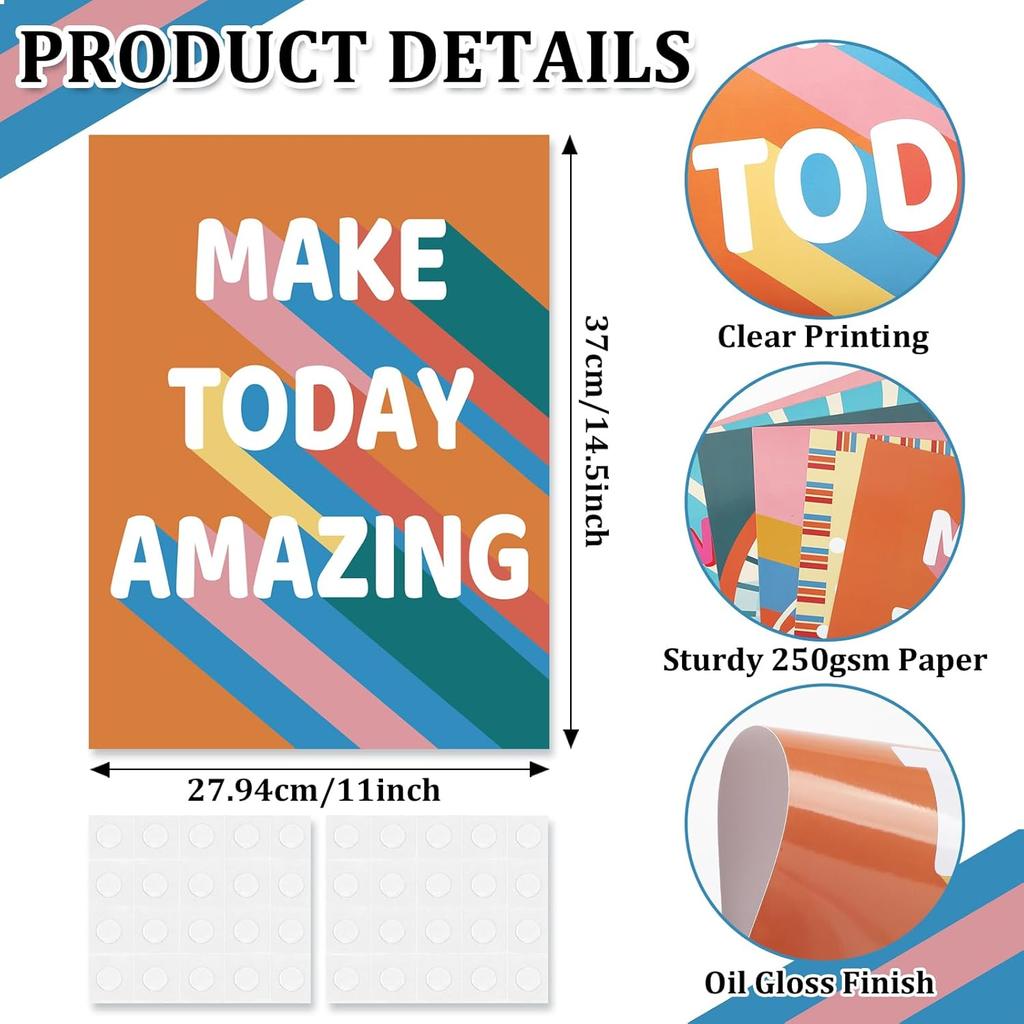 Motivational Posters for Classroom, 6Pcs Classroom Motivational Poster Positive Posters, Classroom Posters High School, Pirational Posters for