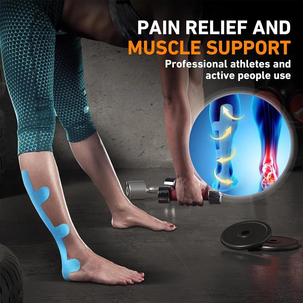 10Pcs Kinesiology Tape For Achilles Tendon Support Elastic Breathable Athletic K Tape For Daily Sports Use