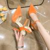 Summer Super High Stiletto Heels Ankle Strap Sandals Women Hollow Pointed Toe Party Heels Shoes