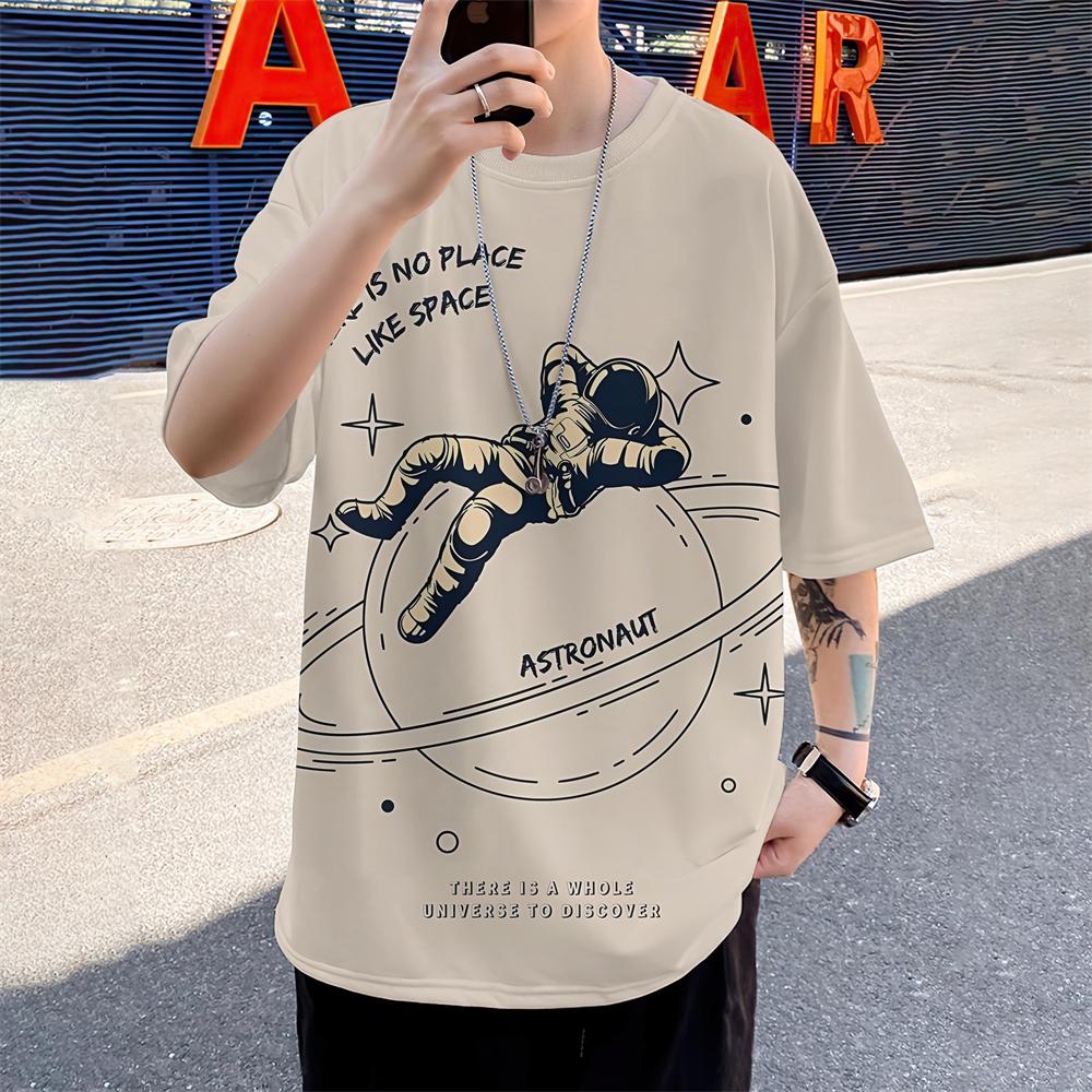 3d Astronaut Print Men's T-Shirt Summer Casual Oversized Short Sleeve T-Shirt For Men Fashion Street Man Clothing 2024 New Tops