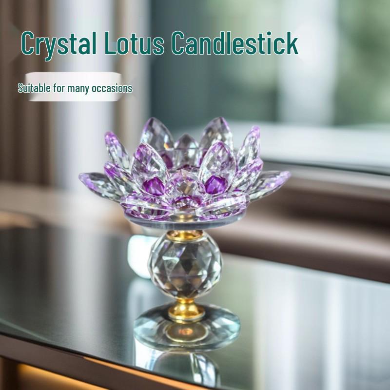 Crystal Lotus Candle Holder for Home Decor and Gifts