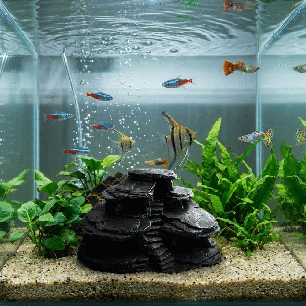 Realistic Texture Fish Tank Rockery Ornaments 3D Printing Fish Hiding Cave  Fish Tank Decoration