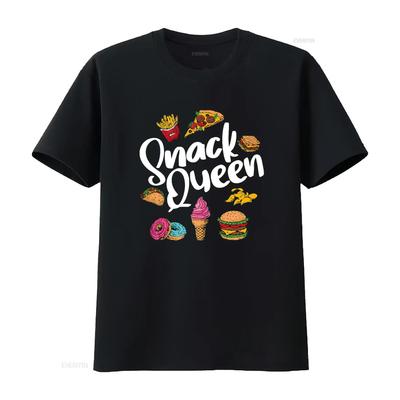 Funny Snack Lover Designs For Women Girls Queen Foodie T Shirt Vintage Washed Streetwear Graphic Fashion Slightly Homme
