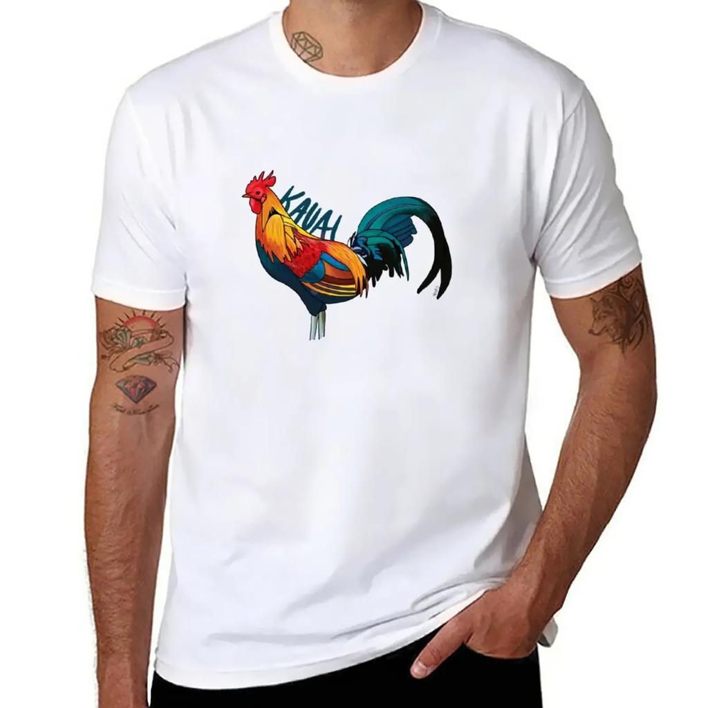 Kauai Chicken Sticker T-Shirt Plus Sizes Oversizeds Men Clothing