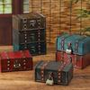 Vintage Locking Storage Box Antique Wooden Design Secure Safety Lock For Homes Organization Jewelry Documents Storage