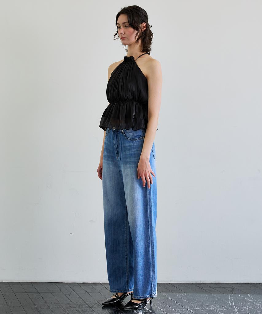 Alikim Pearl Halterneck Top / Black