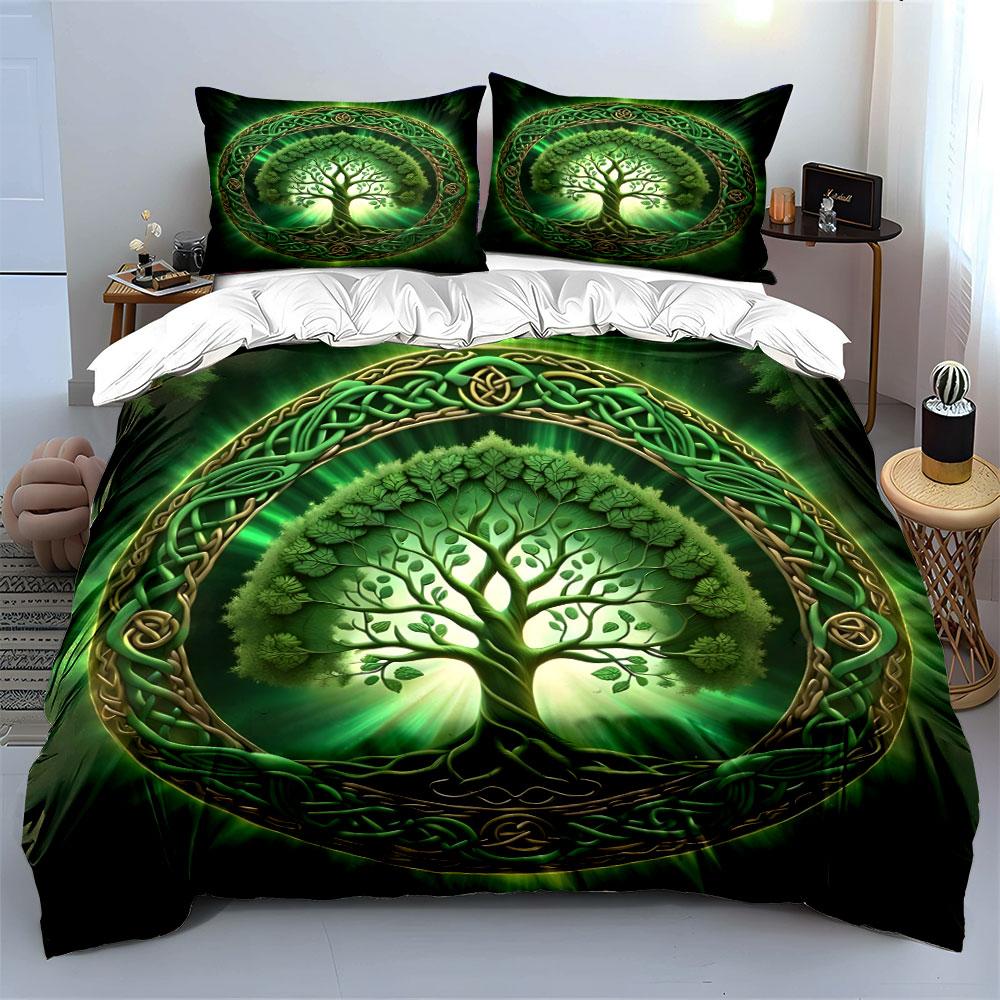 Nature-Inspired Celtic Design Set Kid'S And Adults' Bedroom Decor, Exquisite Three-Piece Bedding Set Gift