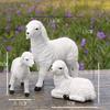 Bothyi Resin Figurine Lamb Ornament Decor for Garden Farm Yard Gifts Artificial Lamb Craft, 3 Lambs